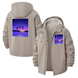 Tropical Sunset Unisex Full-Zip Printed Waterproof Hooded Windbreaker
