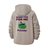 Beads For Me Frog Unisex Full-Zip Printed Waterproof Hooded Windbreaker