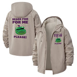 Beads For Me Frog Unisex Full-Zip Printed Waterproof Hooded Windbreaker