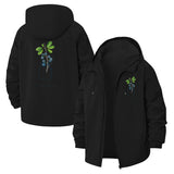 Botanical Illustration Unisex Full-Zip Printed Waterproof Hooded Windbreaker