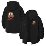 Surprised Cartoon Face Unisex Full-Zip Printed Waterproof Hooded Windbreaker