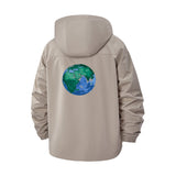 Earth Globe Unisex Full-Zip Printed Waterproof Hooded Windbreaker