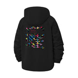 Geometric Abstract Unisex Full-Zip Printed Waterproof Hooded Windbreaker