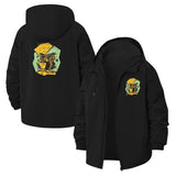 Hipster Owl Unisex Full-Zip Printed Waterproof Hooded Windbreaker