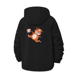Soccer Cat Unisex Full-Zip Printed Waterproof Hooded Windbreaker