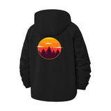 Sunset Forest Unisex Full-Zip Printed Waterproof Hooded Windbreaker