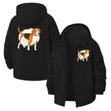 Beagle Illustration Unisex Full-Zip Printed Waterproof Hooded Windbreaker