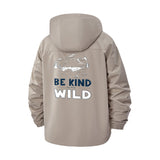 Be Kind Wild Nature Unisex Full-Zip Printed Waterproof Hooded Windbreaker