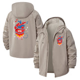 Anatomical Heart Eye Unisex Full-Zip Printed Waterproof Hooded Windbreaker