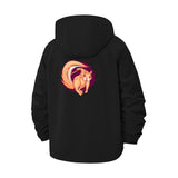 Fiery Fox Unisex Full-Zip Printed Waterproof Hooded Windbreaker