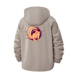 Fiery Fox Unisex Full-Zip Printed Waterproof Hooded Windbreaker