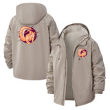 Fiery Fox Unisex Full-Zip Printed Waterproof Hooded Windbreaker