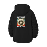 Raccoon Graphic Unisex Full-Zip Printed Waterproof Hooded Windbreaker