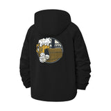 Beer Mug and Dice Unisex Full-Zip Printed Waterproof Hooded Windbreaker
