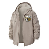 Beer Mug and Dice Unisex Full-Zip Printed Waterproof Hooded Windbreaker