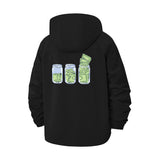 Money Jar Motif Unisex Full-Zip Printed Waterproof Hooded Windbreaker