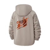 Abstract Striped Graphic Unisex Full-Zip Printed Waterproof Hooded Windbreaker