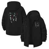 Geometric Wolf Unisex Full-Zip Printed Waterproof Hooded Windbreaker