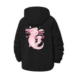 Cute Axolotl Family Unisex Full-Zip Printed Waterproof Hooded Windbreaker