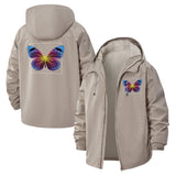 Butterfly Graphic Unisex Full-Zip Printed Waterproof Hooded Windbreaker