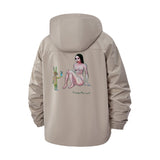 Surreal Nude Portrait Unisex Full-Zip Printed Waterproof Hooded Windbreaker
