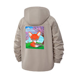 Fox and Blossoms Unisex Full-Zip Printed Waterproof Hooded Windbreaker
