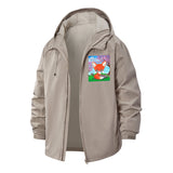 Fox and Blossoms Unisex Full-Zip Printed Waterproof Hooded Windbreaker