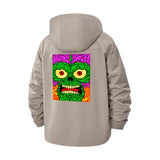 Psychedelic Zombie Face Unisex Full-Zip Printed Waterproof Hooded Windbreaker