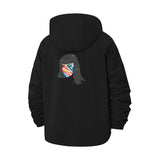 Rainbow Mask Portrait Unisex Full-Zip Printed Waterproof Hooded Windbreaker