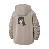 Rainbow Mask Portrait Unisex Full-Zip Printed Waterproof Hooded Windbreaker