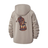 Steampunk Lantern Unisex Full-Zip Printed Waterproof Hooded Windbreaker