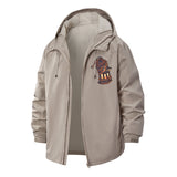 Steampunk Lantern Unisex Full-Zip Printed Waterproof Hooded Windbreaker