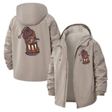 Steampunk Lantern Unisex Full-Zip Printed Waterproof Hooded Windbreaker