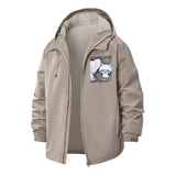 Cute Sloth Art Unisex Full-Zip Printed Waterproof Hooded Windbreaker