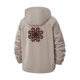 Geometric Mandala Unisex Full-Zip Printed Waterproof Hooded Windbreaker