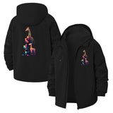 Geometric Giraffe Duo Unisex Full-Zip Printed Waterproof Hooded Windbreaker
