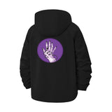 Skeleton Hand Unisex Full-Zip Printed Waterproof Hooded Windbreaker