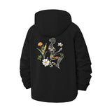 Botanical Figure Art Unisex Full-Zip Printed Waterproof Hooded Windbreaker
