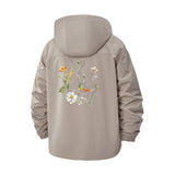 Botanical Figure Art Unisex Full-Zip Printed Waterproof Hooded Windbreaker