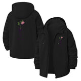 Rose Vase Unisex Full-Zip Printed Waterproof Hooded Windbreaker