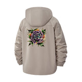 Succulent Flower Unisex Full-Zip Printed Waterproof Hooded Windbreaker