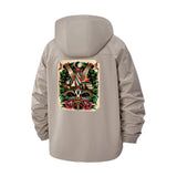 Vintage Tattoo-Inspired Unisex Full-Zip Printed Waterproof Hooded Windbreaker