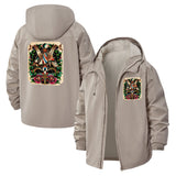 Vintage Tattoo-Inspired Unisex Full-Zip Printed Waterproof Hooded Windbreaker