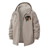 Vintage Pin-Up Portrait Unisex Full-Zip Printed Waterproof Hooded Windbreaker