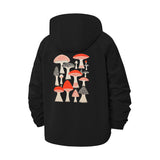 Whimsical Mushroom Unisex Full-Zip Printed Waterproof Hooded Windbreaker