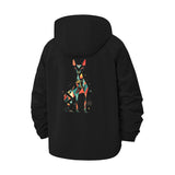 Geometric Animal Unisex Full-Zip Printed Waterproof Hooded Windbreaker