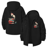 Unicorn and Books Unisex Full-Zip Printed Waterproof Hooded Windbreaker