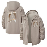 Owl Pair Unisex Full-Zip Printed Waterproof Hooded Windbreaker