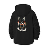 Abstract Fox Faces Unisex Full-Zip Printed Waterproof Hooded Windbreaker
