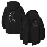Stylized Cat Unisex Full-Zip Printed Waterproof Hooded Windbreaker